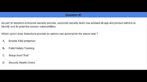 Salesforce Admin I Certification Prep - Q1 - Security Health Check