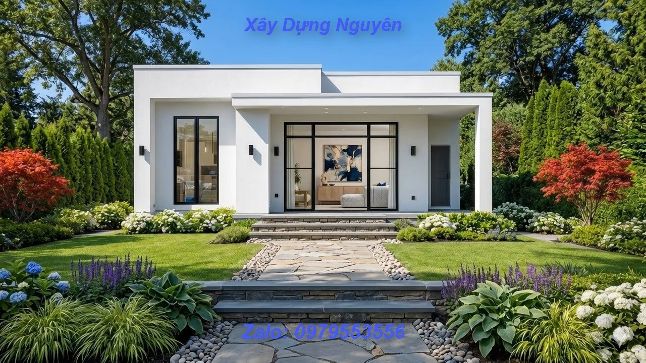 Mẫu Nhà Cấp 4 Sân Vườn Diện Tích 8x16m Thiết Kế 3 Phòng Ngủ #cap4