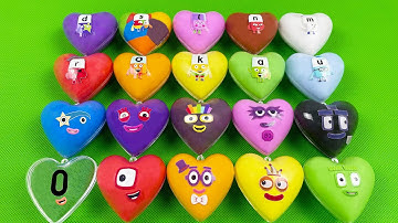Numberblocks & Alphablocks – Looking for All Slime With Heart Shape Coloring! ASMR
