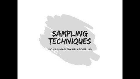 Sampling Techniques