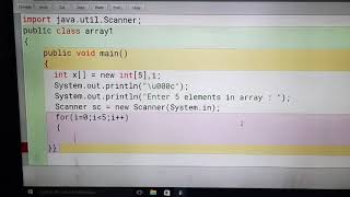 Program to insert elements in array Bluej