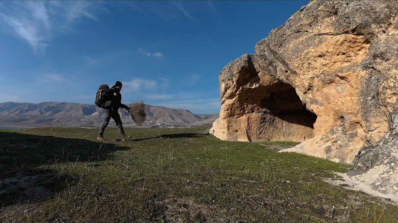 Epic Bushcraft Cave Shelter at the Top | Unforgettable Winter Camp 