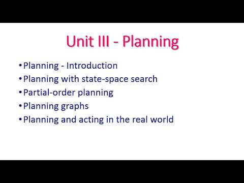 Video Planning Introduction - Artificial Intelligence - Unit... - YouTube