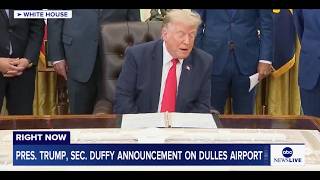 President Trump, Transportation Sec. Duffy make announcement on Dulles International Airport: LIVE