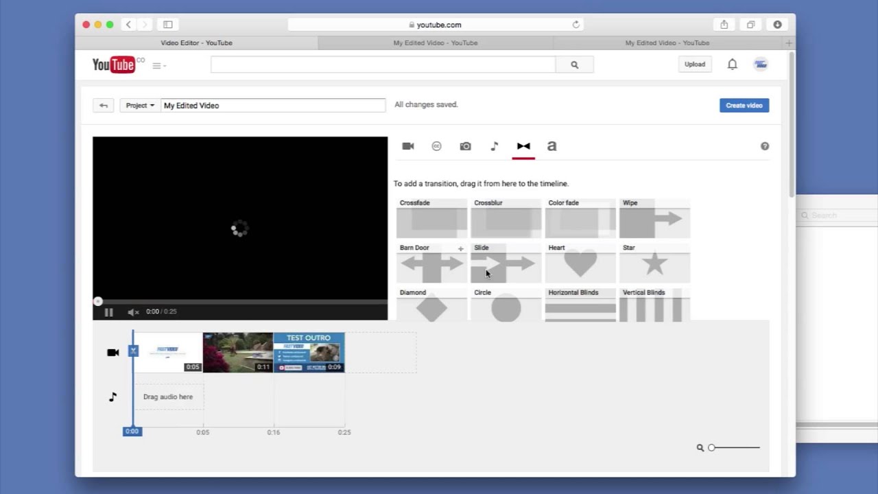 How to use the youtube editor to add an Intro or outro to your videos