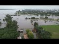 Impactantes imágenes desde el aire de la crecida del río Uruguay en Concordia