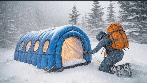 CAMPING IN HEAVY RAIN WITH THE CRAZIEST THUNDER // struggling to build a shelter in crazy rain