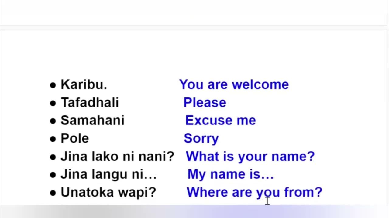 Learn swahili swahili greetings and useful phrases youtube