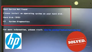 How to Fix Boot Device Not Found Hard Disk 3F0 Error - HP Laptop