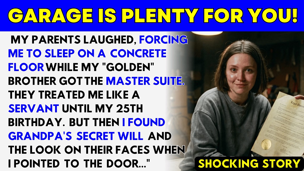 Parents Forced Me To Live In The Garage While Brother Got The Master. Then I Found The Will...