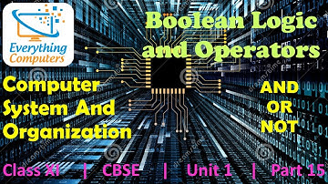 Boolean Logic and Operators | Class 11 | Unit 1 | Part 15 | Computer Science | CBSE 2020-21