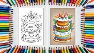 Christmas Cake Coloring Pages: Sweeten Your Creativity This Holiday Season! 🎂🎄