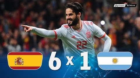 España 6 x 1 Argentina (Hat-trick de Isco) ● Amistoso 2018 Resumen y Goles HD