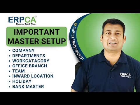 ERPCA Important Master Setup : Company Departments and More | Learning Series Ep 5