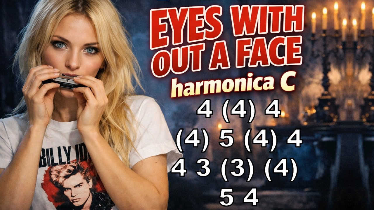 EYES WITHOUT A FACE HARMONICA ( C DIATONIC ), ARMÓNICA C, TABS BLUES HARP C GAITA DE BOCA C MUNDHARM