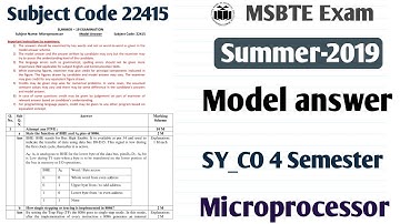 22415 summer 2019 model answer | SY_CO 4 Sem Microprocessor Model answer MSBTE Exam 2023