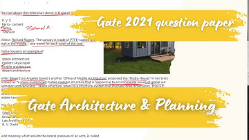 GATE Architecture & Planning 2024| GATE Ar 2021 question paper solution in detail part_A
