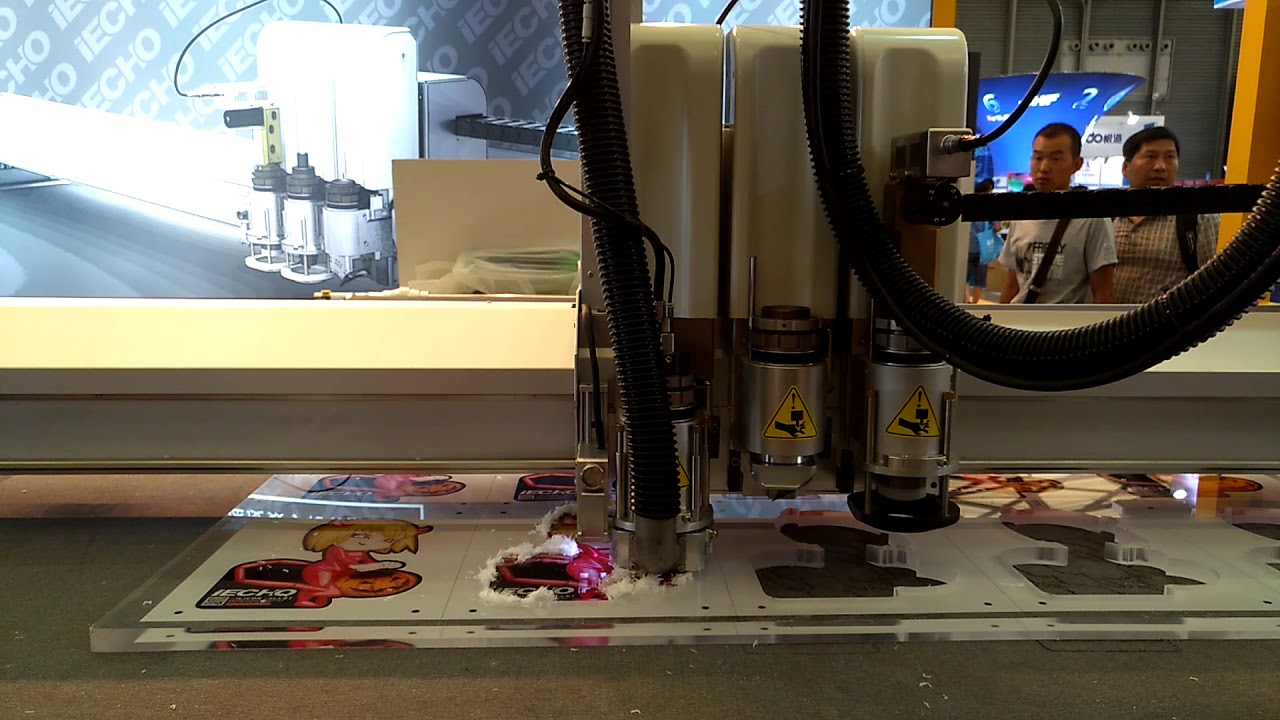 IECHO Cutting Machine for 20mm acrylic cutting with CNC router - YouTube