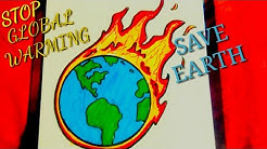 DRAWING POSTER OF GLOBAL WARMING || EASY AND STEP BY STEP.