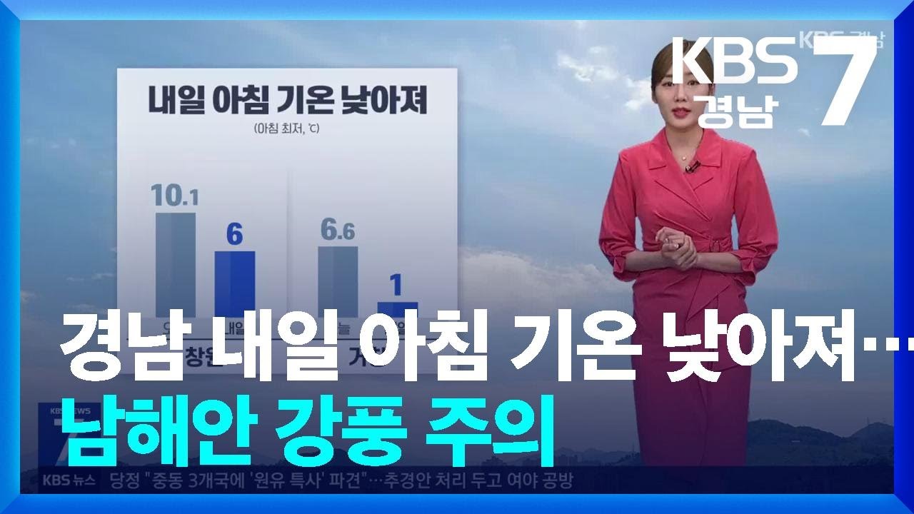[날씨] 경남 내일 아침 기온 낮아져…남해안 강풍 주의 / KBS  2026.04.06.
