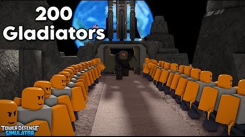 200 Level 0 Gladiators VS Tank (And Other Enemies) | Tower Defense Simulator