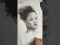 How to draw Rihanna using a pen! #rihanna #art #drawing #trending #shorts #artandcraft #artist #song