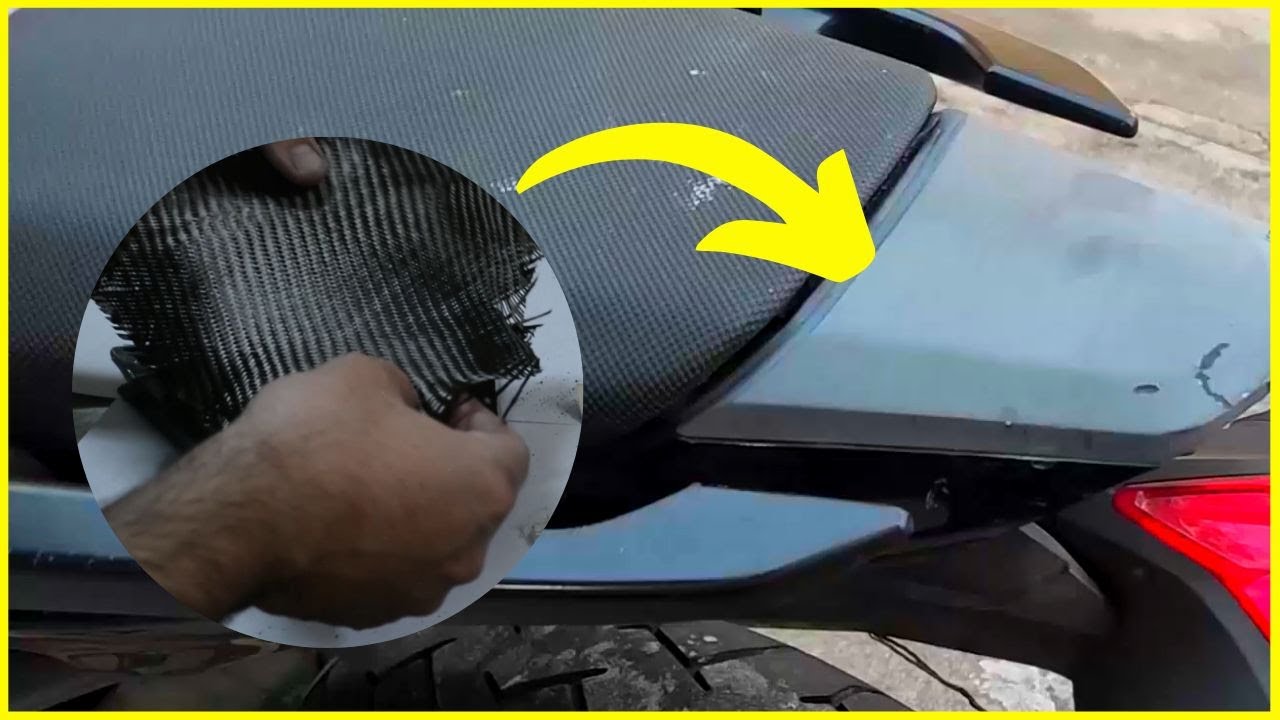Como fazer uma laminação em Resina Epoxi e Fibra de Carbono - Restaurando uma rabeta de Moto