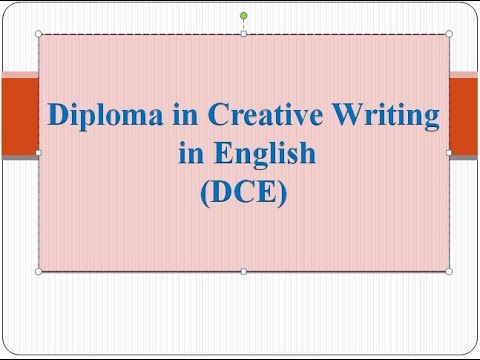 diploma in creative writing in english (dce)