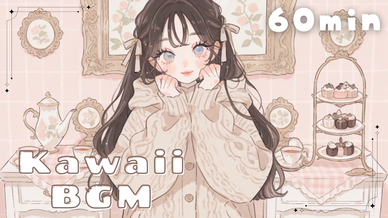 かわいいフリーBGM 🎧🤍⌇sweet chiffon * 1時間耐久⌇ 配信用 / 作業用 / chill / lofi / Japanese kawaii culture