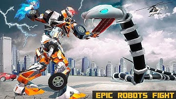 Robot Snake Anaconda Transform City Battle Attack Gameplay