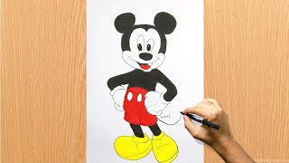 تعلم رسم ميكي ماوس | how to draw mickey mouse
