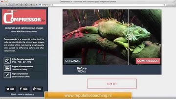 Bestandsgrootte foto verkleinen op mac, pc en Linux met compressor.io (INSTRUCTIEVIDEO)