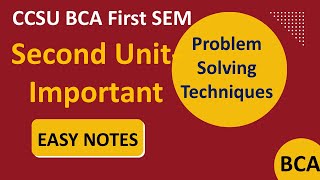 CCSU BCA Problem Solving Techniques Important questions with answers OneShot for Unit 2 | bca 1st yr