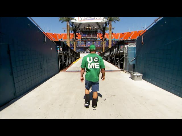 Cena and Rock gear up for “Once in a Lifetime Match”: A&E WWE Rivals: The Rock vs. John Cena class=