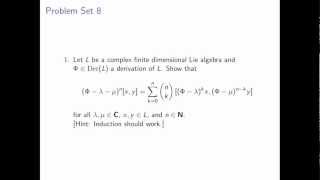 Lie algebras - problem set 8 Wealth