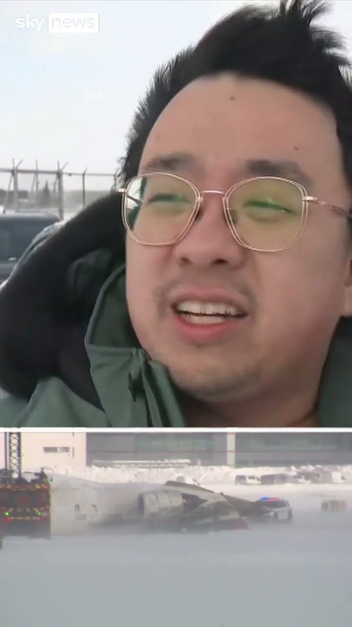 Plane flips on runway