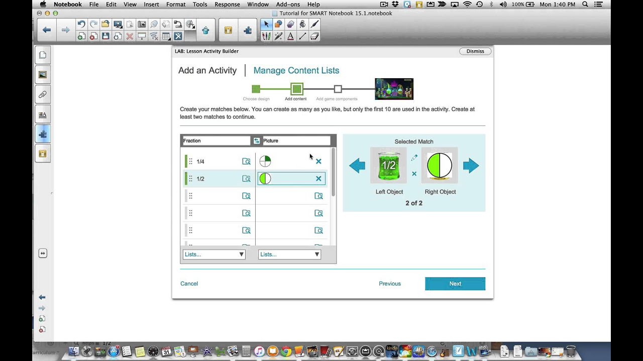 SMART Notebook 15.1 Match Em Up - YouTube