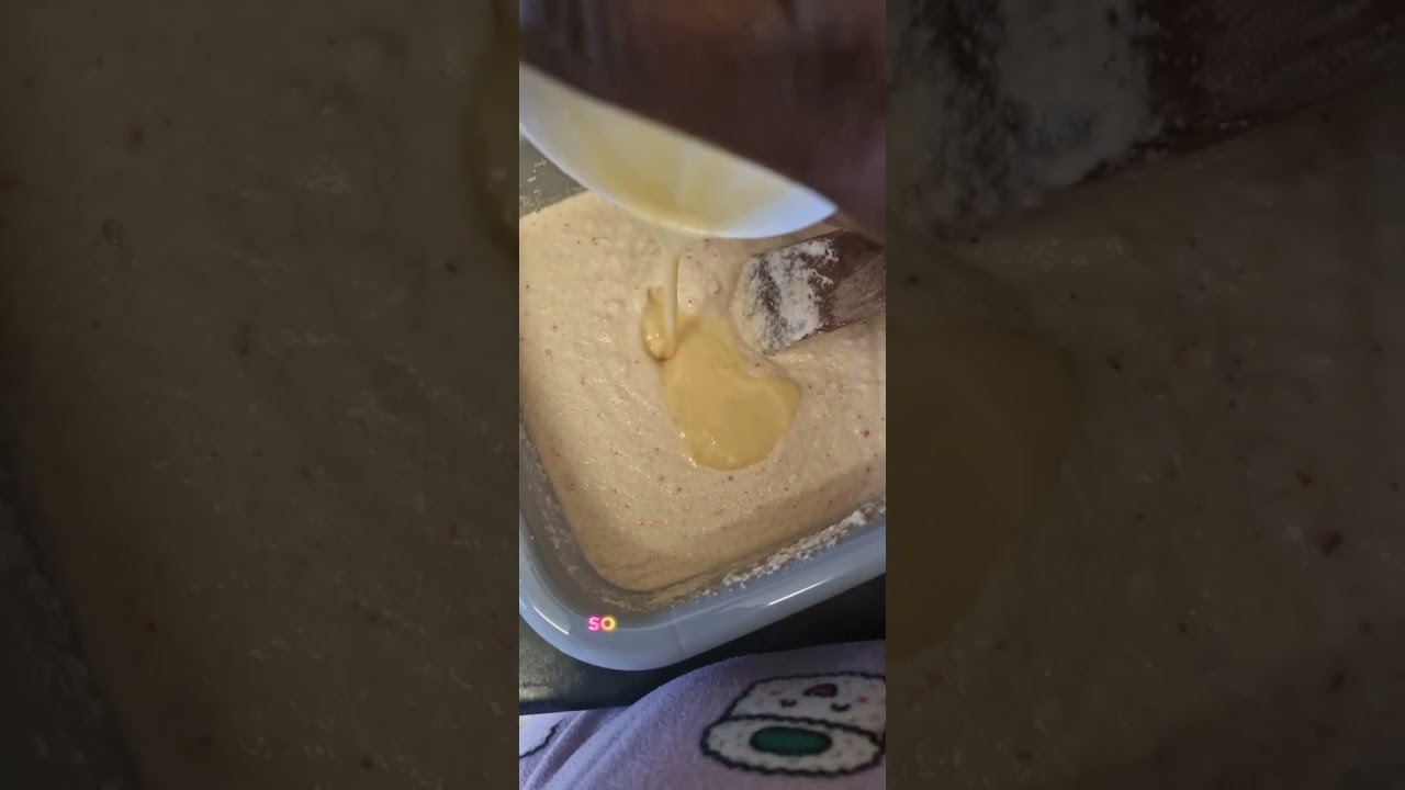 Making akara(beanscake) with egg