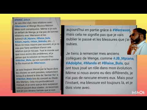 FERRÉ SAYS HIS RELATIONSHIP WITH WERRASON AND HIS WENGE 4 4 ELDERS IS COMPLICATED IT S DIFFICULT  FERRÉ SAYS HIS RELATIONSHIP WITH WERRASON AND HIS WENGE 4 4 ELDERS IS COMPLICATED IT S DIFFICULT