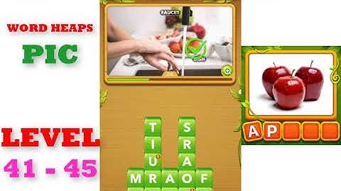 Word Heaps: Pic Puzzle Level 41 - 45 | All Answers | Walkthrough