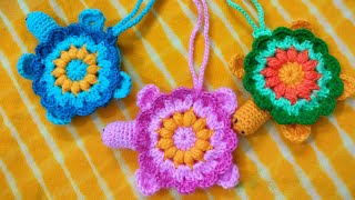 Crochet Easy Turtle Bag Charm, Coin Purse, Bag For Mobile Accessories, Gifting Option, DIY Project.