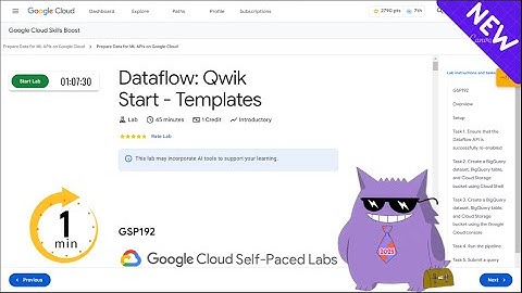 Dataflow: Qwik Start - Templates | #2025 | #GSP192 |#qwiklabs |Solution
