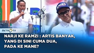 Lucu! Canda Narji ke Ramzi saat Jadi MC Kampanye Akbar AMIN di JIS