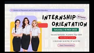 Internship Orientation 2025 For International Students