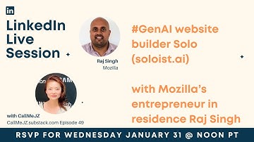 #GenAI website builder Solo (soloist.ai), with Mozilla’s entrepreneur in residence Raj Singh