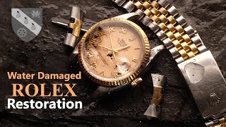Restoration of a Rolex Watch  Seriously Water Damaged