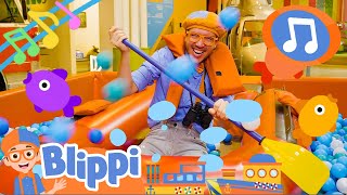 Row Row Row Your Boat 🚣| Blippi Music Video! | Sing Along With Me! | Kids Songs