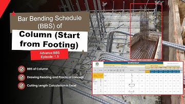 How to Calculate Column Cutting length & BBS of Column in excel | Steel Quantity In Column