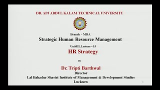 Strategic Human Resource Management | HR Strategy | AKTU Digital Education