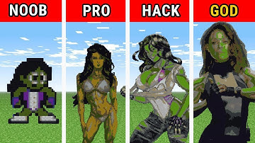 NOOB VS PRO VS HACKER Minecraft Pixel art✨SHE HULK